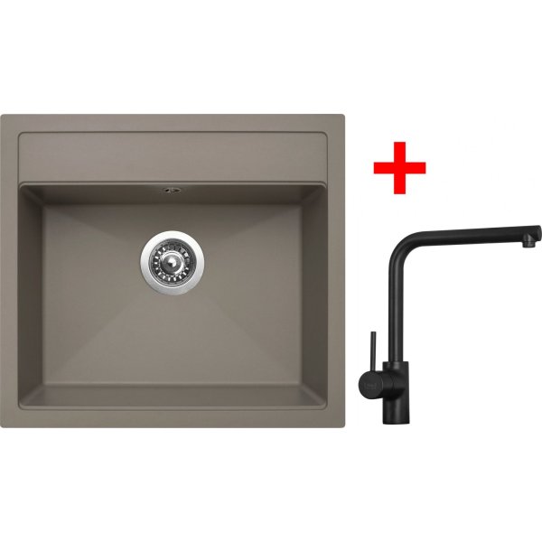 Sinks SOLO 560 Truffle + ELKA Černá matná - G23954