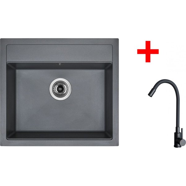 Sinks SOLO 560 Titanium + ELASTA černá matná - G23772