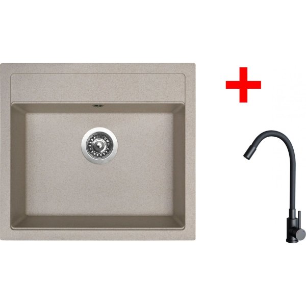 Sinks SOLO 560 Avena + ELASTA černá matná - G23729