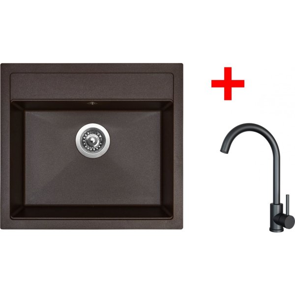 Sinks SOLO 560 Marone + ARCO černá matná - G23693