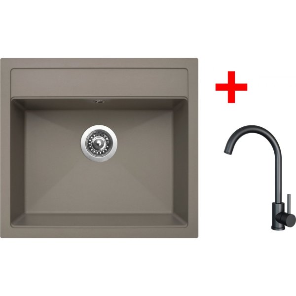Sinks SOLO 560 Truffle + ARCO černá matná - G23654