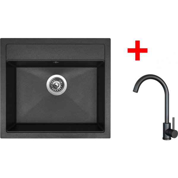 Sinks SOLO 560 Granblack + ARCO černá matná - G23630