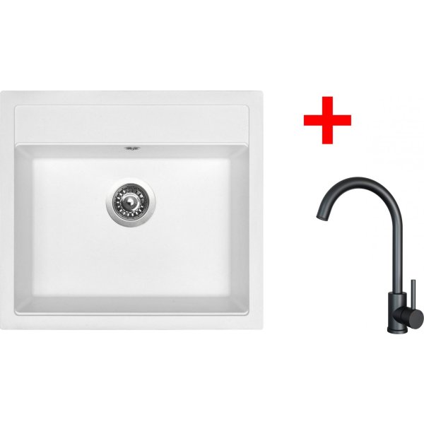 Sinks SOLO 560 Milk + ARCO černá matná - G23628