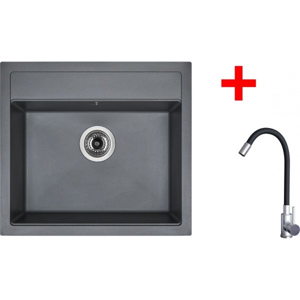 Sinks SOLO 560 Titanium + Elasta nerez/černá - G21572