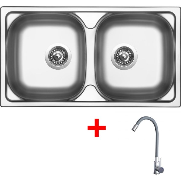 Sinks OKIO 780 DUO + ELASTA nerez/šedá - N151