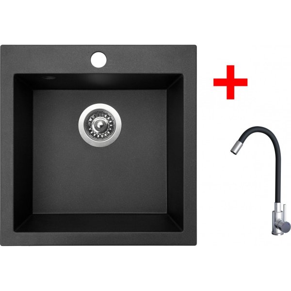 Sinks VIVA 455 Metalblack + Elasta nerez/černá - G20174