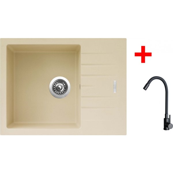 Sinks PERFECTO 650 Sahara + ELASTA černá matná - G24550