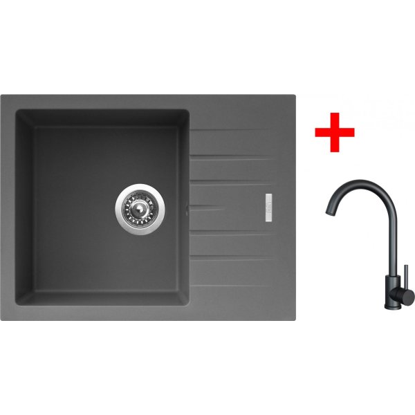 Sinks PERFECTO 650 Titanium + ARCO černá matná - G24472