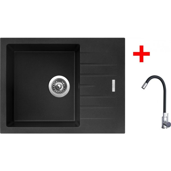 Sinks PERFECTO 650 Metalblack + Elasta nerez/černá - G21874