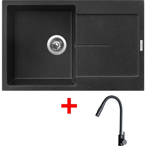Sinks ULTIMA 790 Granblack + ELASTA S černá matná - G25430