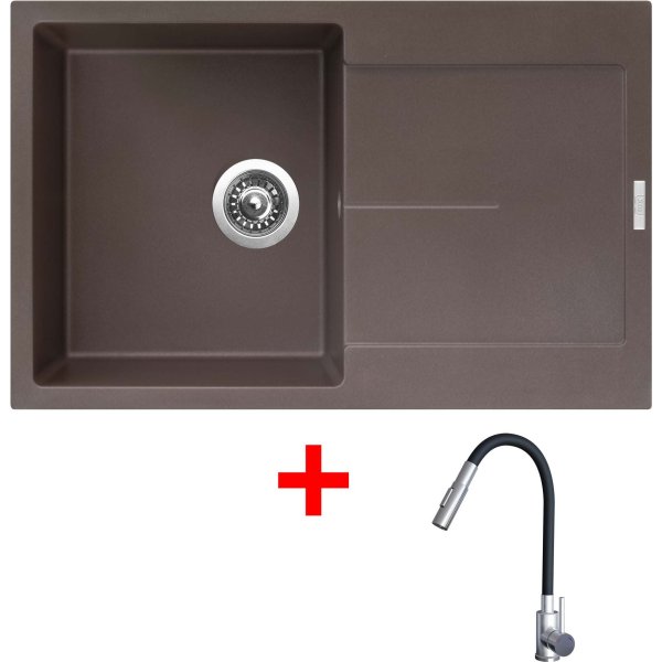 Sinks ULTIMA 790 Marone + ELASTA S nerez/černá - G25393