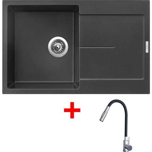 Sinks ULTIMA 790 Metalblack + ELASTA S nerez/černá - G25374