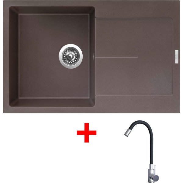 Sinks ULTIMA 790 Marone + Elasta nerez/černá - G21993