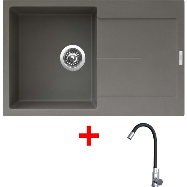 Sinks ULTIMA 790 Truffle + Elasta nerez/černá - G21954