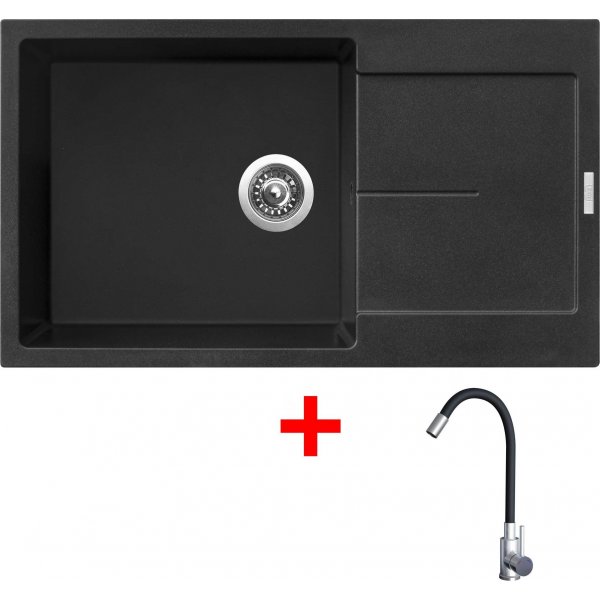 Sinks ULTIMA 860 XXL Metalblack + Elasta nerez/černá - G22274