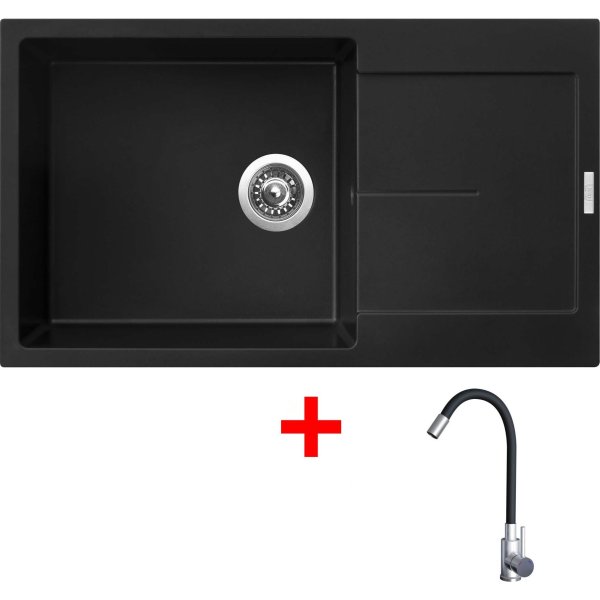 Sinks ULTIMA 860 XXL Pureblack + Elasta nerez/černá - G22226