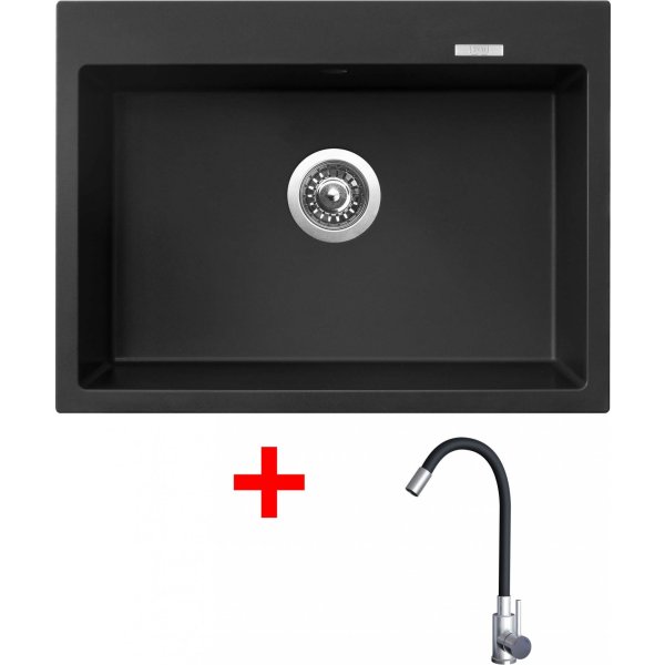 Sinks MAXIMO 680 Pureblack + Elasta nerez/černá - G21626