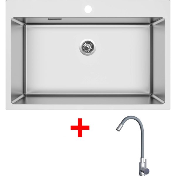 Sinks BLOCKER 760 + ELASTA nerez/šedá - N161