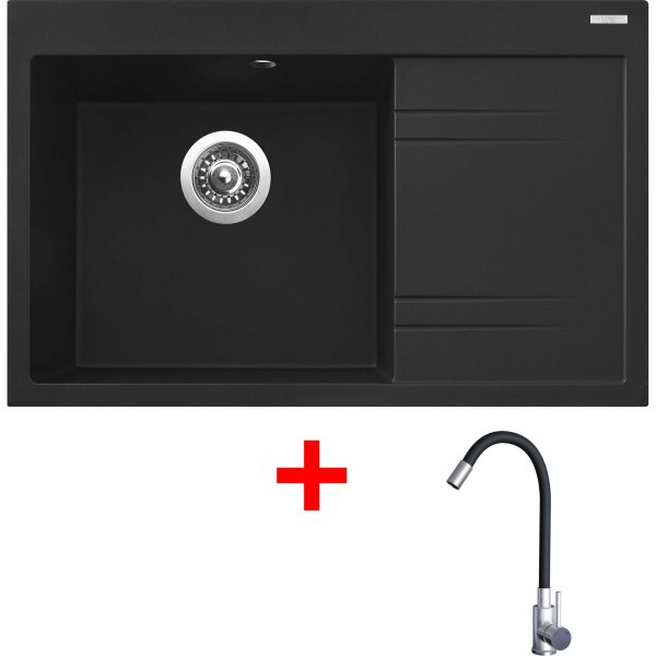 Sinks RIM 780 L Metalblack + Elasta nerez/černá - G20874