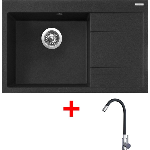Sinks RIM 780 L Granblack + Elasta nerez/černá - G20830