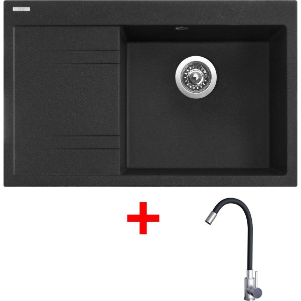 Sinks RIM 780 P Granblack + Elasta nerez/černá - G20930