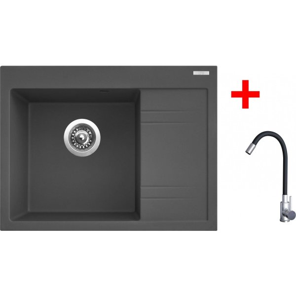 Sinks RIM 650 L Titanium + Elasta nerez/černá - G20472
