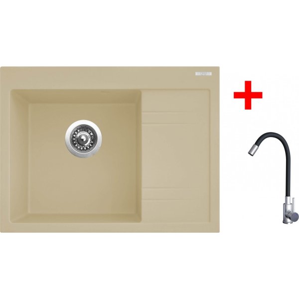 Sinks RIM 650 L Sahara + Elasta nerez/černá - G20450
