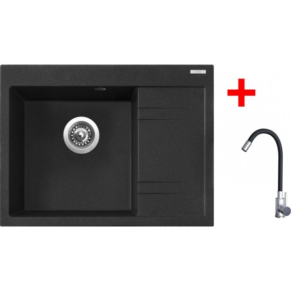 Sinks RIM 650 L Granblack + Elasta nerez/černá - G20430