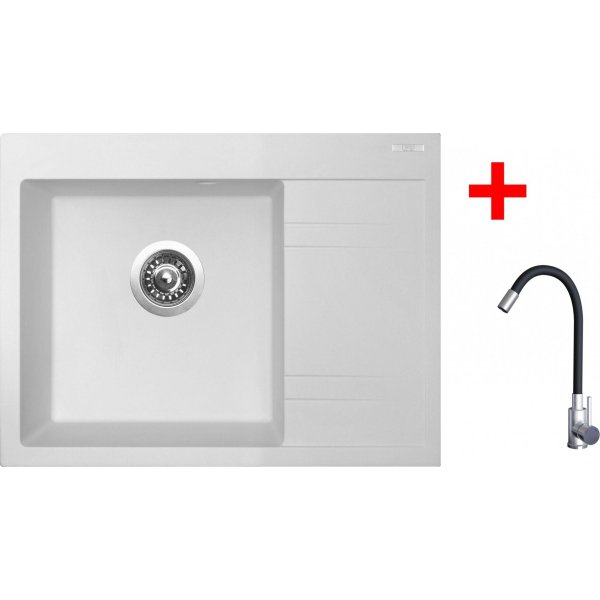 Sinks RIM 650 L Milk + Elasta nerez/černá - G20428