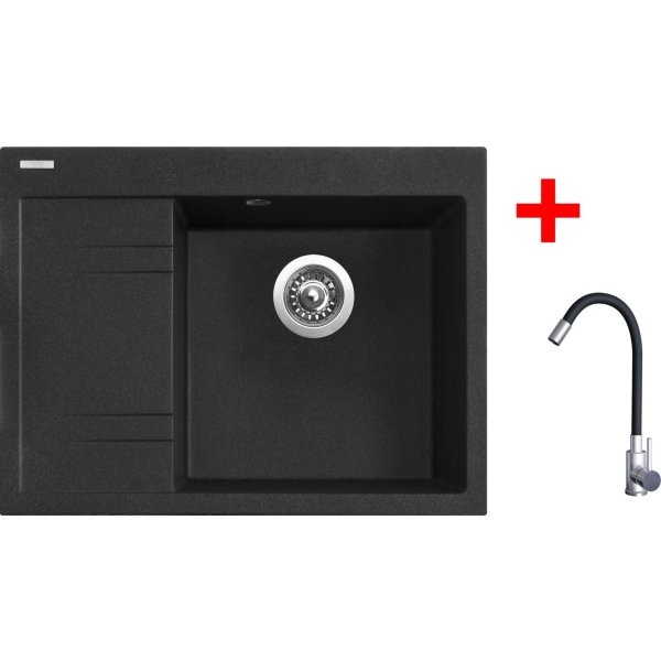 Sinks RIM 650 P Granblack + Elasta nerez/černá - G20530