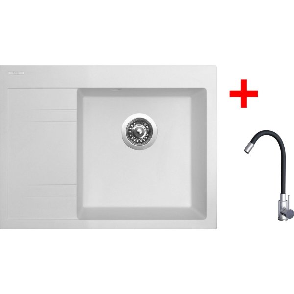 Sinks RIM 650 P Milk + Elasta nerez/černá - G20528