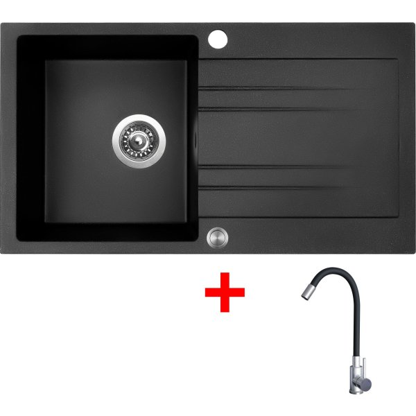 Sinks RAPID 780 XC Granblack + Elasta nerez/černá - G20630XC