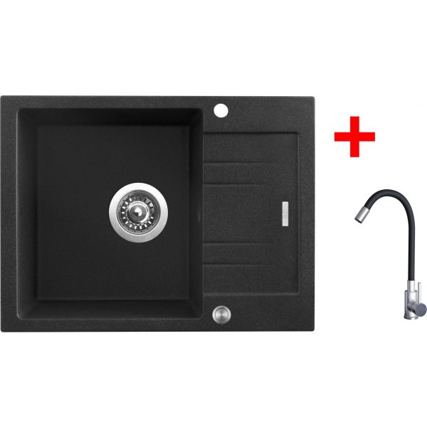 Sinks RAPID 580 XC Granblack + Elasta nerez/černá - G20230XC