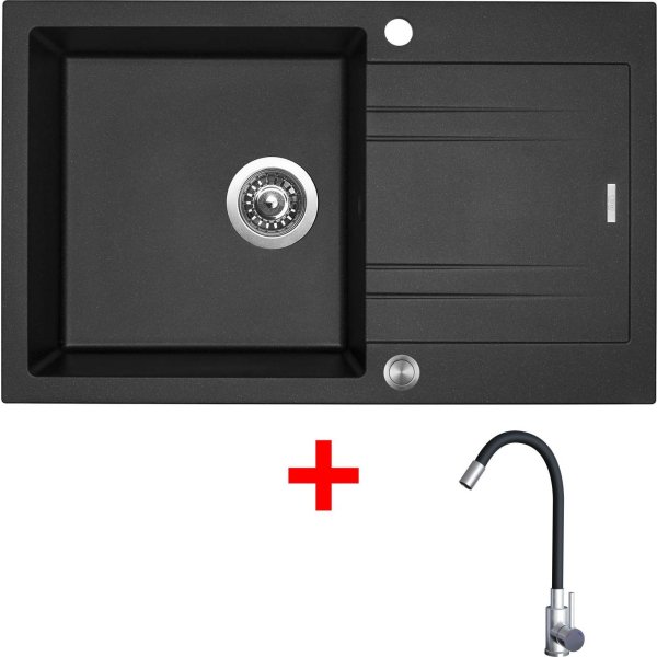 Sinks LINEA 780 XC Metalblack + Elasta nerez/černá - G20774XC