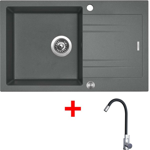 Sinks LINEA 780 XC Titanium + Elasta nerez/černá - G20772XC