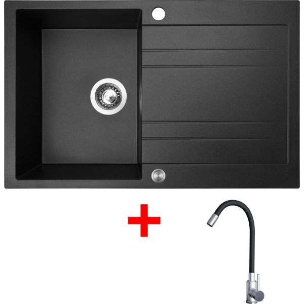 Sinks GRANDE 800 XC Metalblack + Elasta nerez/černá - G21174XC
