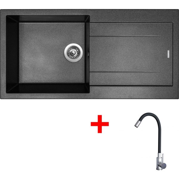 Sinks AMANDA 990 Metalblack + Elasta nerez/černá - G23274