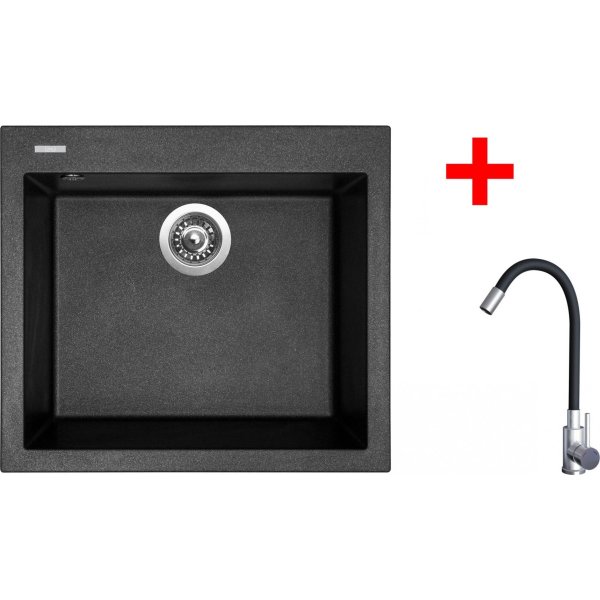 Sinks CUBE 560 Metalblack + Elasta nerez/černá - G22774