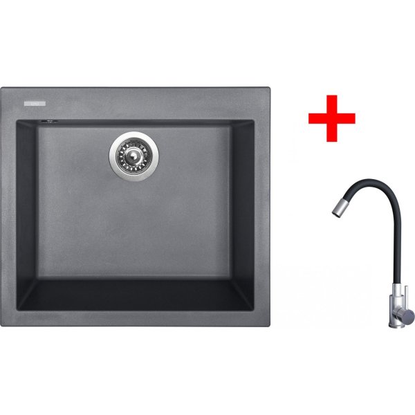 Sinks CUBE 560 Titanium + Elasta nerez/černá - G22772