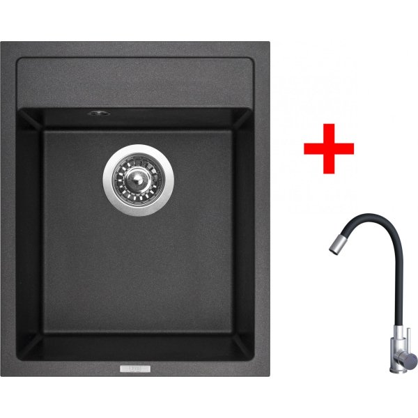 Sinks CLASSIC 400 Metalblack + Elasta nerez/černá - G21474
