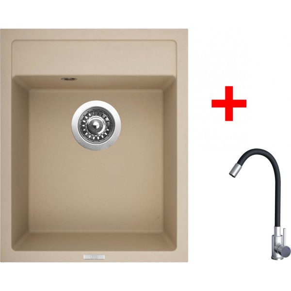 Sinks CLASSIC 400 Sahara + Elasta nerez/černá - G21450