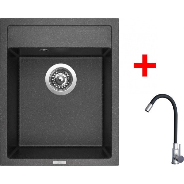 Sinks CLASSIC 400 Granblack + Elasta nerez/černá - G21430