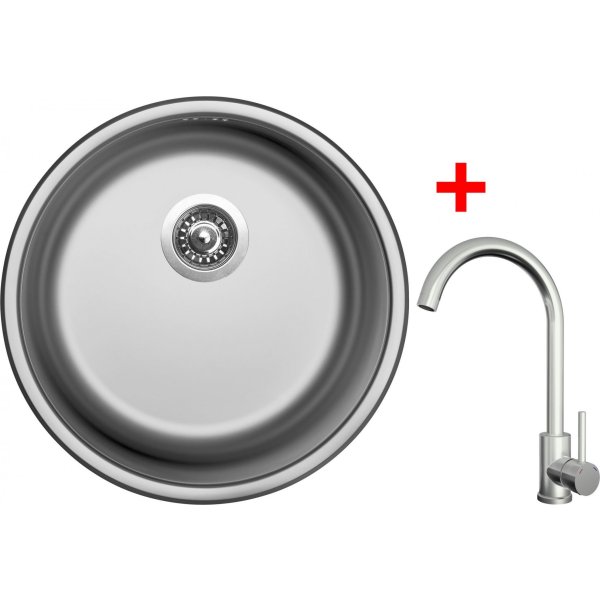 Sinks ROUND 450 + ARCO celonerezová - N118