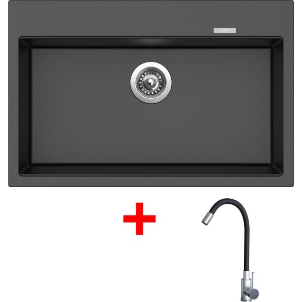 Sinks MAXIMO 780 Metalblack + Elasta nerez/černá - G21774