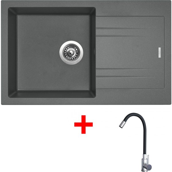 Sinks LINEA 780 Titanium + Elasta nerez/černá - G20772