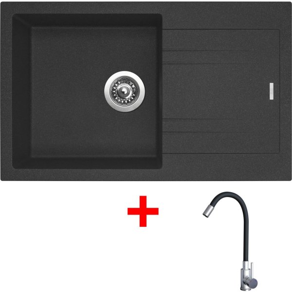 Sinks LINEA 780 Granblack + Elasta nerez/černá - G20730