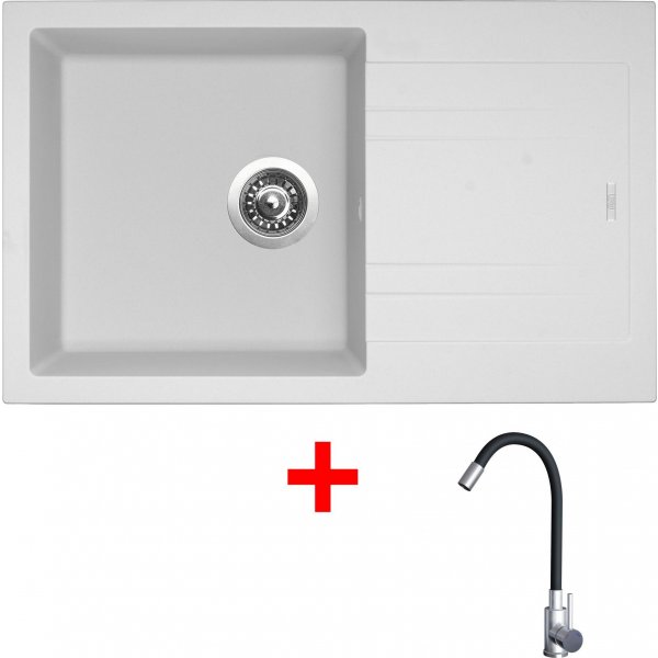 Sinks LINEA 780 Milk + Elasta nerez/černá - G20728