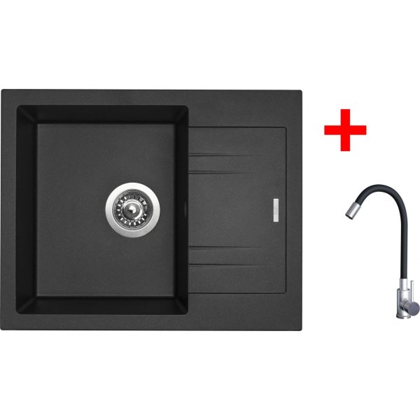 Sinks LINEA 600 Metalblack + Elasta nerez/černá - G20374