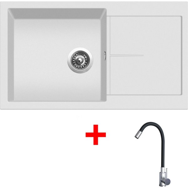 Sinks INFINITY 860 Milk + Elasta nerez/černá - G23128