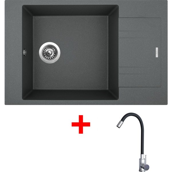 Sinks VARIO 780 Titanium + Elasta nerez/černá - G21072